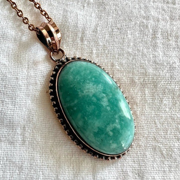 Copper PEACE KEEPER Amazonite Pendant Necklace