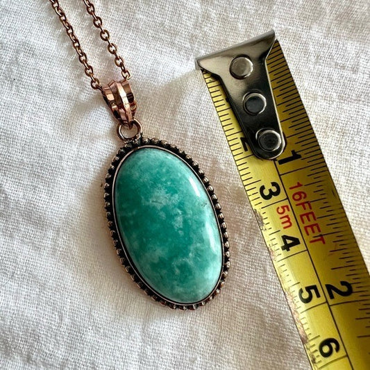 Copper PEACE KEEPER Amazonite Pendant Necklace