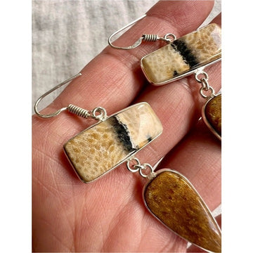 925 Strength + Transformational Fossil Stingray Coral Earrings
