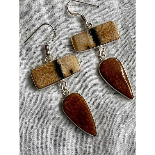 925 Strength + Transformational Fossil Stingray Coral Earrings
