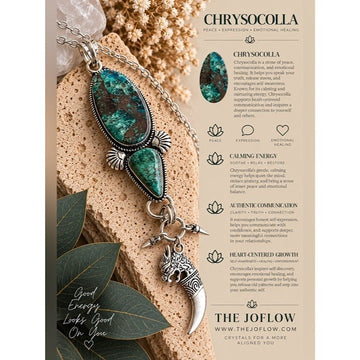 925 WOW WOW! INSANE Long Chrysocolla Talisman Pendant Necklace