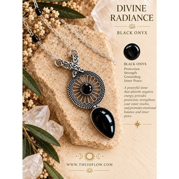 925 Natures Protection ONYX Ornate Pendant Necklace
