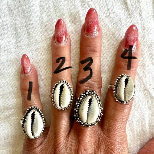 925 Goddess Yemaya Cowrie Shell Ring 7