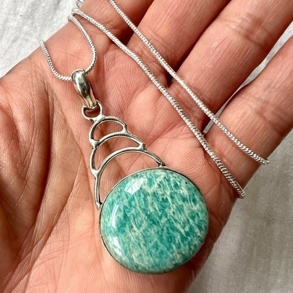 925 Peaceful ZEN Amazonite Pendant Necklace