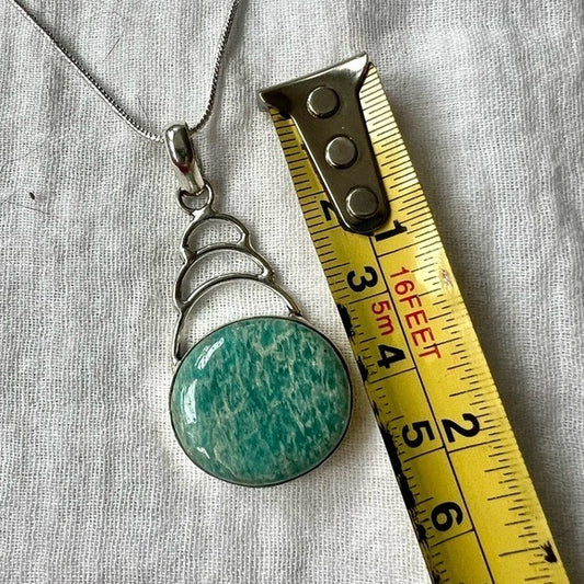 925 Peaceful ZEN Amazonite Pendant Necklace