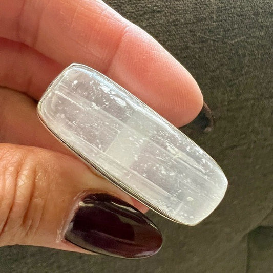 925 SELENITE CRYSTAL Charging Ring 6.5