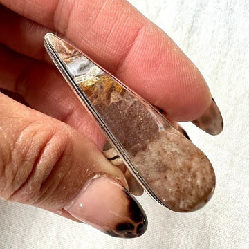 925 Long Elegant Jasper + Agate Ring 6.25