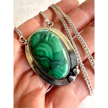 925 Love Activation Malachite Portal Pendant Necklace