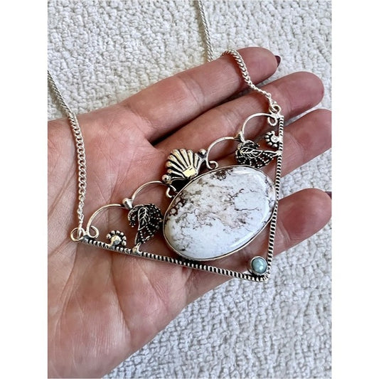 925 Inner Harmony Wild Horse Magnesite + Larimar Pendant Necklace