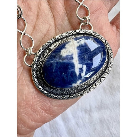 925 Indigo Aura Spiritual Sodalite Necklace