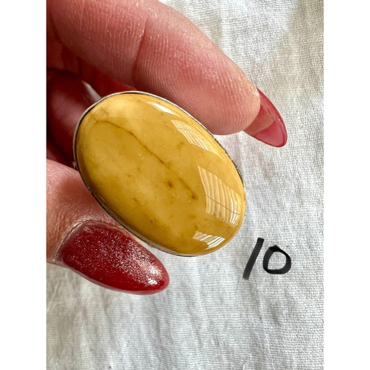 925 LAST ONE! Confidence Solar Chakra Yellow Jasper Ring 9