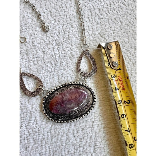925 Mauve Mist Pink Tourmaline Statement Necklace
