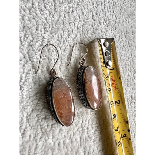 925 Joyful Healing SUNSTONE Ornate Earrings