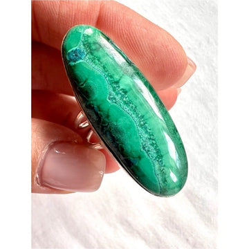 925 Love Activation LONG Malachite Ring 7.25