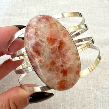 925 Metaphysical Huge SUNSTONE! Cuff Bracelet