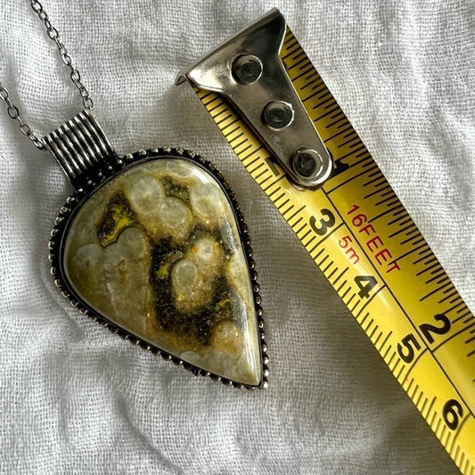 925 Positive Vibes! Bumble Bee Jasper Pendant Necklace