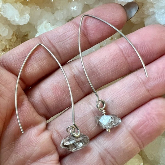 *HOLIDAY SPECIAL!* 925 HERKIMER DIAMOND Spear Earrings