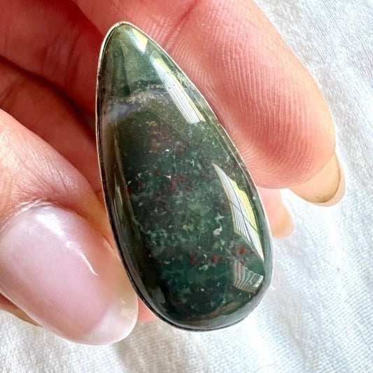 925 Dragons Blood Bloodstone Ring 7.25
