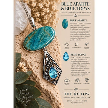 925 Truth Stone Blue Apatite + Topaz Chandelier Pendant Necklace