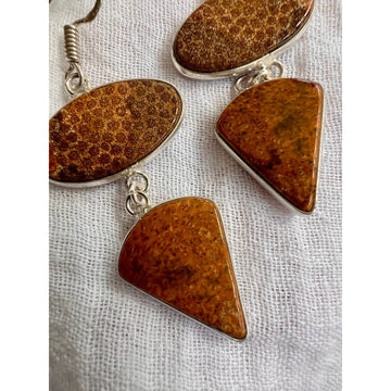 925 RARE Earth Magic Stingray Coral Earrings