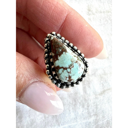 925 Ornate Turquoise Truth Seeker Ring 6.5