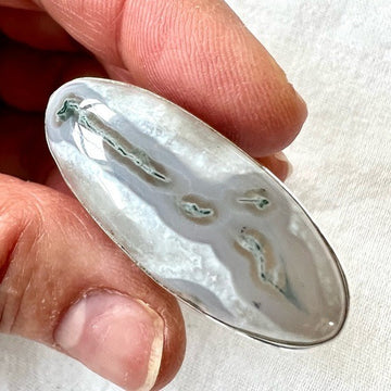925 Wandering River MOSS AGATE Vein Ring 7