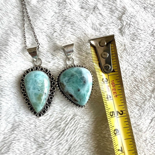 925 You Choose! Calming Caribbean Larimar Pendant Necklace