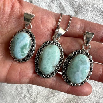 925 You Choose! Calming Caribbean Larimar Pendant Necklace