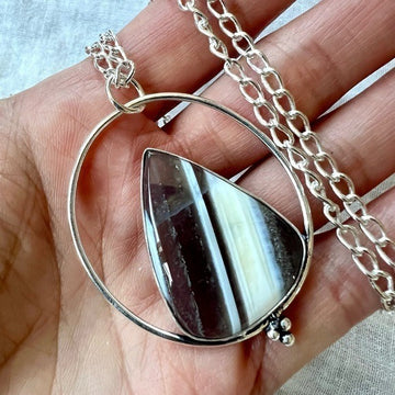 925 HIGH⚡️VIBE Owyhee Opal Circle Pendant Necklace