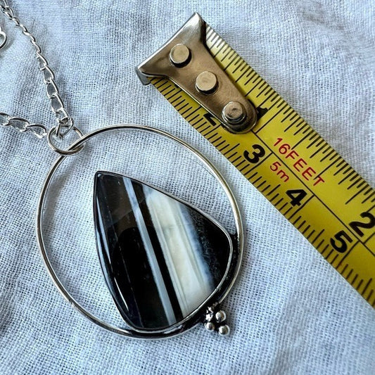 925 HIGH⚡️VIBE Owyhee Opal Circle Pendant Necklace