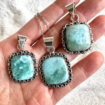 925 You Choose! Calming Caribbean Larimar Pendant Necklace