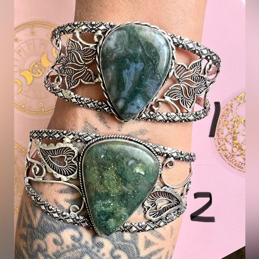 925 You Choose! Moss Agate Cuff Bracelet