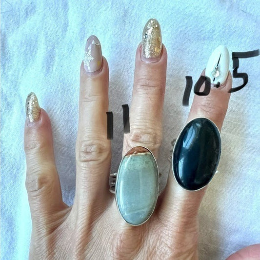 925 You Choose! Agate or Jasper Ring Size 10.5 or 11