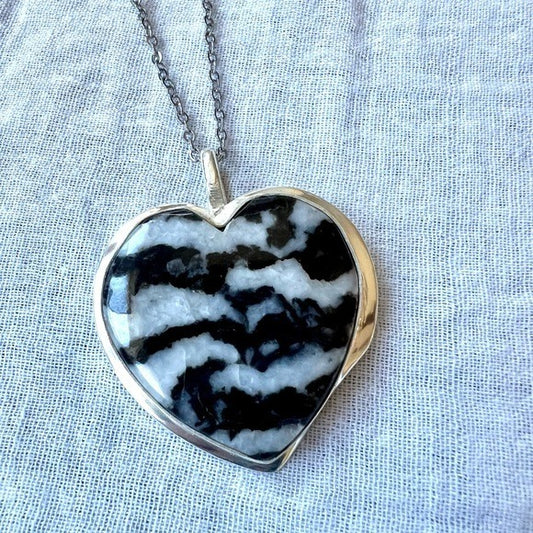 925 Peace Moon White Buffalo Turquoise Heart ❤️ Pendant Necklace