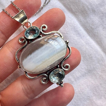 925 Gorgeous Owyhee Opal HIGH⚡️VIBE Necklace Pendant