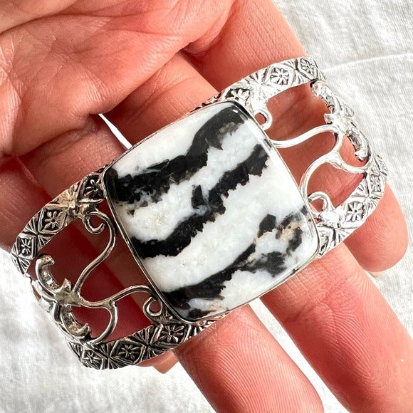925 White Buffalo Turquoise Cuff Bracelet
