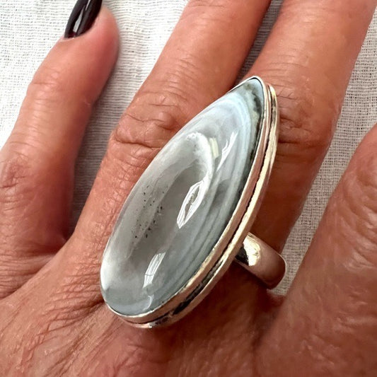 925 HIGH⚡️VIBE Owyhee Opal Eye Ring 8