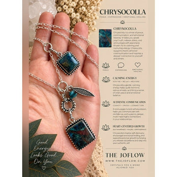 925 Double Chrysocolla Charm Pendant Necklace