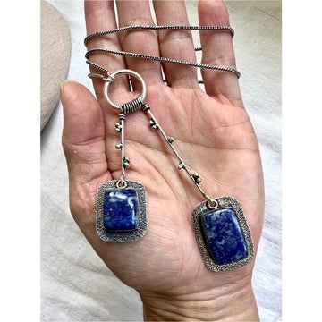 925 Truth Be Told Lapis Lazuli Lariat Style Necklace