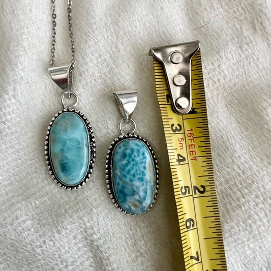 925 You Choose! Caribbean Larimar Pendant Necklace