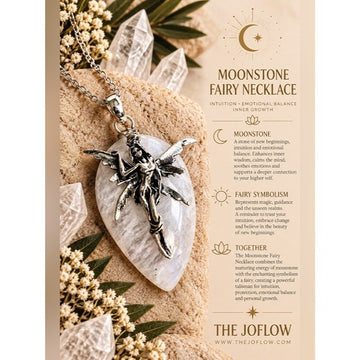 925 Large FAIRY Teardrop Moonstone Pendant Necklace