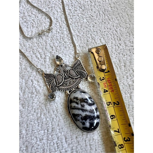 925 Sacred Spirit White Buffalo Turquoise Talisman Pendant Necklace