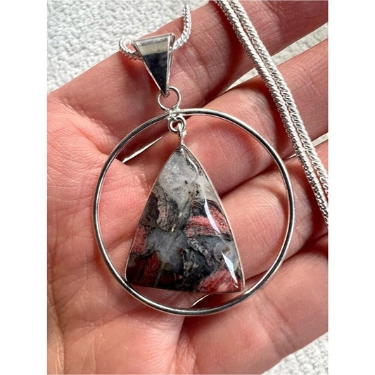 925 Rooted Transformation Red Jasper Pendant Necklace