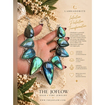 925 Transformation! Flash Labradorite Collar Bib Goddess Necklace