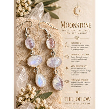 925 A New Beginnings Rainbow Flash Moonstone Earrings