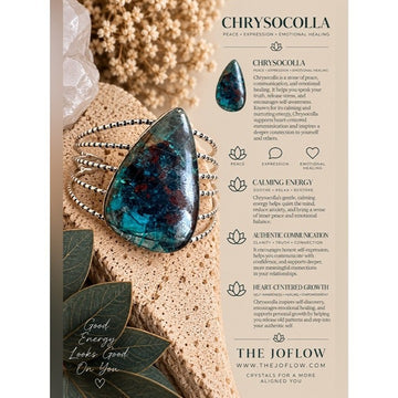 925 Calming Energy HUGE Teardrop Chrysocolla Cuff Bracelet