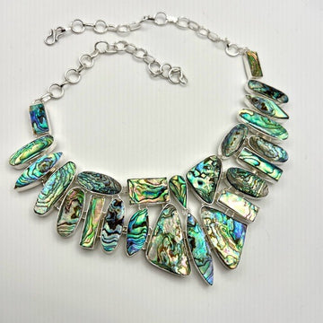 925 Emotional Balance Abalone Shell GODDESS Collar Bib Necklace Pendant