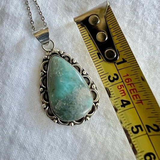 925 Calming Caribbean Larimar Pendant Necklace