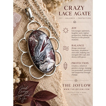 925 JOYFUL Crazy Lace Agate Pendant Necklace