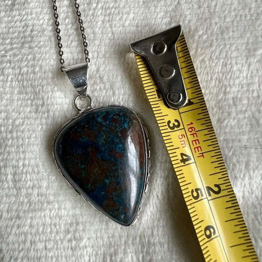 925 Personal Power Chrysocolla Necklace Pendant